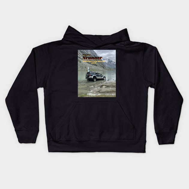 off-roading Toyota stuck in nature Kids Hoodie by ASAQ's store